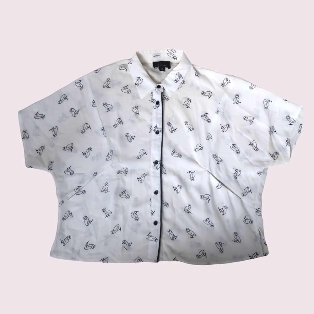 Lumiere Owl Cropped Blouse - Women's S